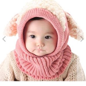 Adorable lamb/bunny hat scarf combo.